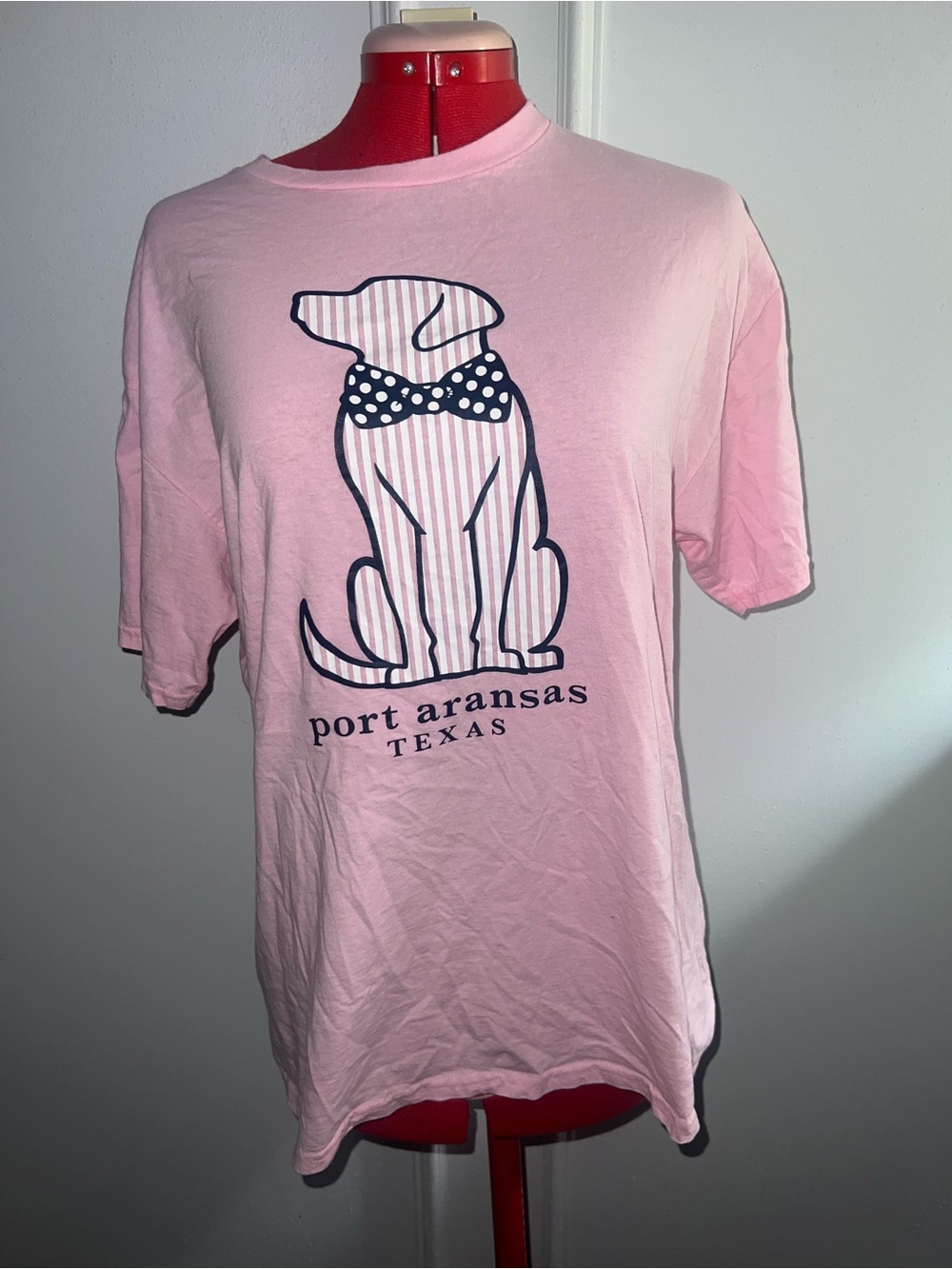 Texas Pink Dog Graphic Tee size large cotton
